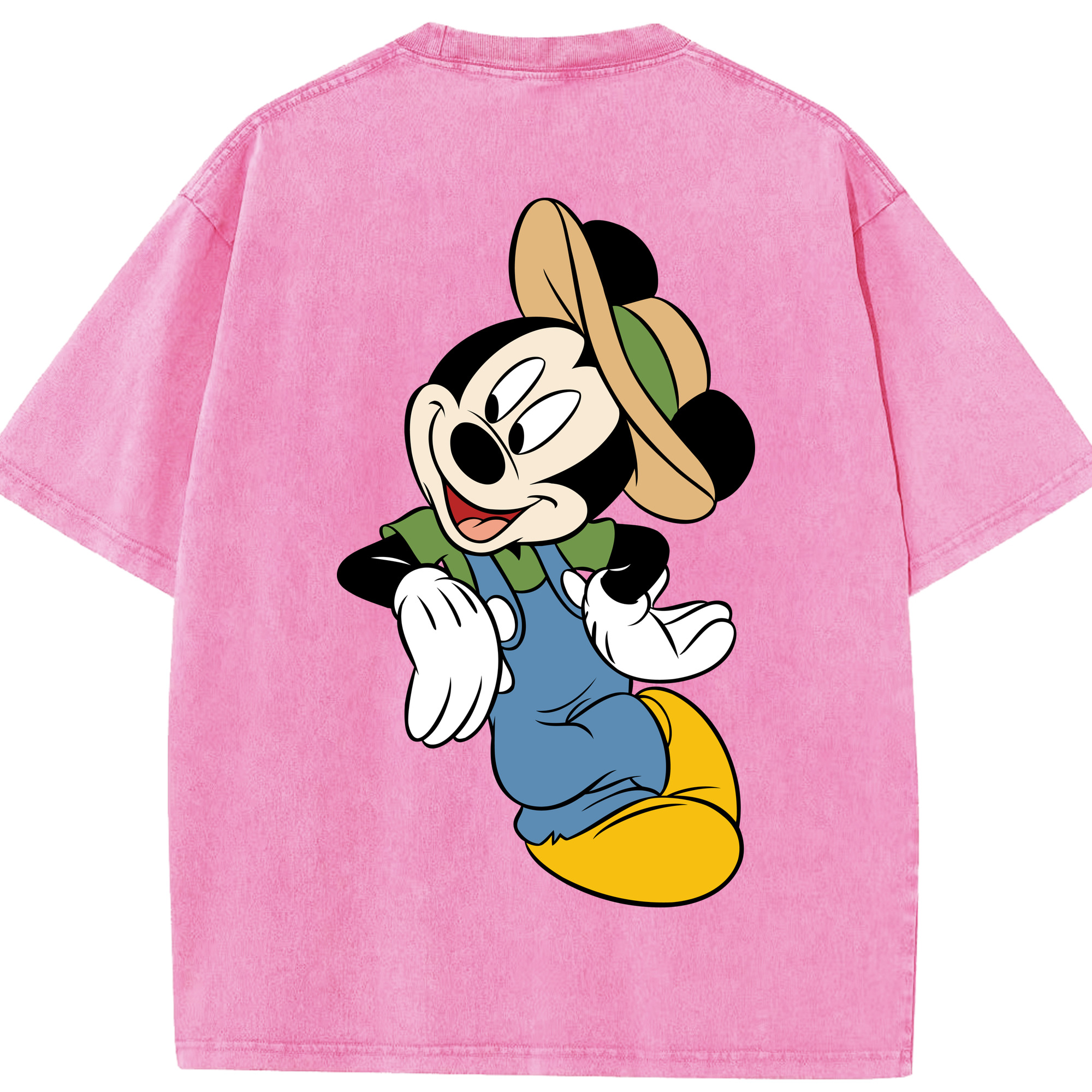 （画像用） ミッキーマウス Mickey Mouse 綿100% ヴィンテージ風 半袖Tシャツ（背面プリント）